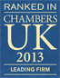Ranked in Chambers UK 2013 - Leading Firm
